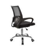 Recline office chair Berto with black mesh fabric and chrome base 60x48x85-95cm - Image 3