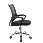 Recline office chair Berto with black mesh fabric and chrome base 60x48x85-95cm - Image 4