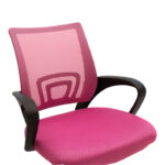 Berto recline office chair with mesh fabric in pink shade and chrome base 60x48x85-95cm - Image 5