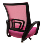 Berto recline office chair with mesh fabric in pink shade and chrome base 60x48x85-95cm - Image 6