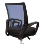 Berto recline office chair with mesh fabric in blue-black shade and chrome base 60x48x85-95cm - Image 6