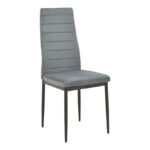 Chair Parker grey velvet with black metal leg 41x48x96cm