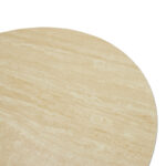 Coffee table Franzel sintered stone in travertine look-mdf walnut D80x40cm - Слика 4