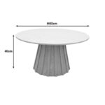 Coffee table Franzel sintered stone in travertine look-mdf walnut D80x40cm - Слика 5