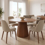 Dining table Franzel mdf walnut D120x75cm