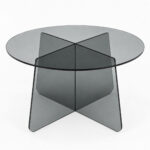 Coffee table Cleary tempered anthracite 8mm glass D70x45cm - Image 2