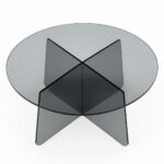 Coffee table Cleary tempered anthracite 8mm glass D70x45cm - Image 3