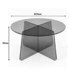 Coffee table Cleary tempered anthracite 8mm glass D70x45cm - Image 5