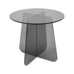 Side table Cleary tempered anthracite 8mm glass D50x45cm - Слика 2