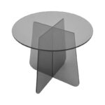 Side table Cleary tempered anthracite 8mm glass D50x45cm - Слика 3