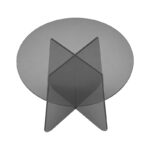 Side table Cleary tempered anthracite 8mm glass D50x45cm - Слика 4