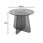 Side table Cleary tempered anthracite 8mm glass D50x45cm - Слика 5
