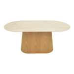 Dining table Karlino sintered stone in travertine look-mdf natural color 180x90x76cm - Image 3