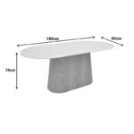 Dining table Karlino sintered stone in travertine look-mdf natural color 180x90x76cm - Image 6
