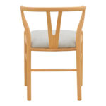 Wishbone chair rubberwood-fabric in natural-grey color 51x58x73cm - Image 6