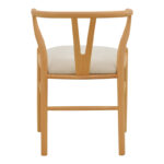 Wishbone chair rubberwood-fabric in natural-beige color 51x58x73cm - Image 6