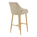 Bar stool Patrin beige velvet-natural color metal 49x48x98cm - Image 2