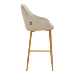 Bar stool Patrin beige velvet-natural color metal 49x48x98cm - Image 3