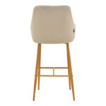 Bar stool Patrin beige velvet-natural color metal 49x48x98cm - Image 5