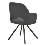Armchair Verta anthracite fabric-black metal 59x58x87cm - Слика 2