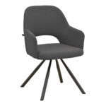 Armchair Verta anthracite fabric-black metal 59x58x87cm