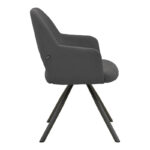 Armchair Verta anthracite fabric-black metal 59x58x87cm - Слика 3
