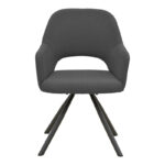 Armchair Verta anthracite fabric-black metal 59x58x87cm - Слика 4