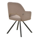 Armchair Verta beige fabric-black metal 59x58x87cm - Image 2