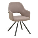 Armchair Verta beige fabric-black metal 59x58x87cm