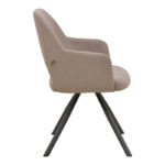 Armchair Verta beige fabric-black metal 59x58x87cm - Image 3
