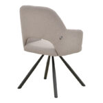Armchair Verta grey beige fabric-black metal 59x58x87cm - Image 2
