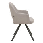 Armchair Verta grey beige fabric-black metal 59x58x87cm - Image 3