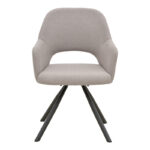 Armchair Verta grey beige fabric-black metal 59x58x87cm - Image 4