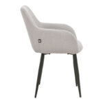 Armchair Telia light grey fabric-black metal 60x54x85cm - Слика 3