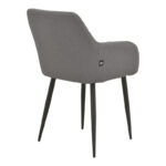 Armchair Telia anthracite fabric-black metal 60x54x85cm - Image 2