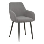 Armchair Telia anthracite fabric-black metal 60x54x85cm