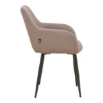 Armchair Telia beige fabric-black metal 60x54x85cm - Слика 3