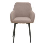 Armchair Telia beige fabric-black metal 60x54x85cm - Слика 4
