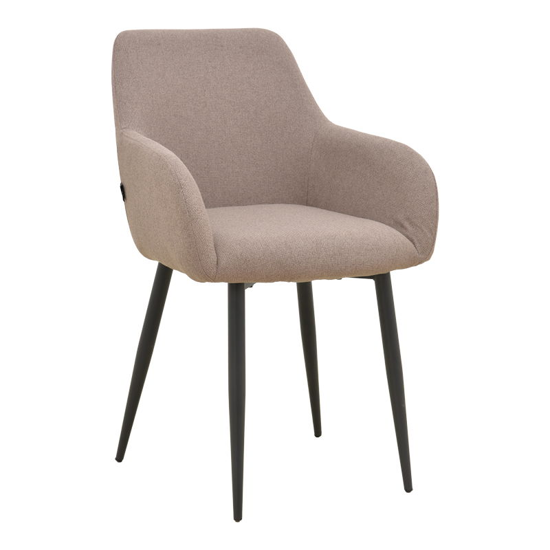 029-000488 Armchair Telia beige fabric-black metal 60x54x85cm - Слика 1
