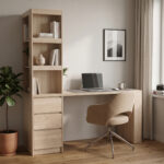 Desk with bookcase Cliner sonoma 140x50x180cm