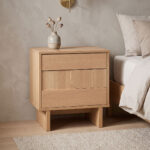 Jenfia mdf bed side table in natural shade 48x39x50.5cm