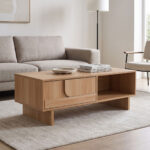 Jenfia mdf coffee table in natural shade 110x55x38.5cm
