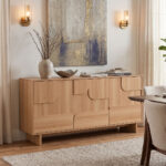 Jenfia mdf buffet in natural shade 150x39x75.5cm