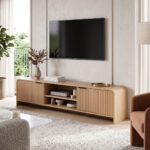 Anfen mdf tv stand in natural shade 160x39x40.5cm