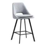 Bar stool Initiate fabric grey-black metal leg 48x56x98cm