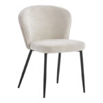 Chair Mercy beige fabric with black metal leg 57x60.5x79cm
