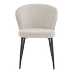 Chair Mercy beige fabric with black metal leg 57x60.5x79cm - Слика 4
