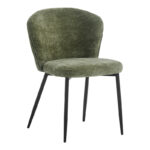 Chair Mercy olive green fabric with black metal leg 57x60.5x79cm