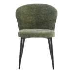 Chair Mercy olive green fabric with black metal leg 57x60.5x79cm - Слика 4