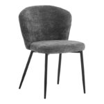 Chair Mercy anthracite  fabric with black metal leg 57x60.5x79cm